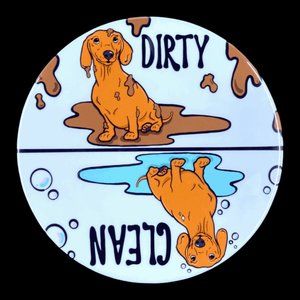 Red Dachshund Dog Clean Dirty Dishwasher Magnet